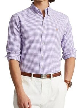 Ralph Lauren Lavender Gingham Button-Down Dress Shirt